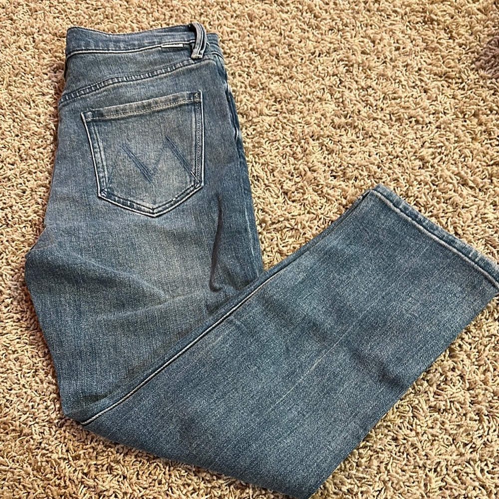 MOTHER Blue Cropped Jeans